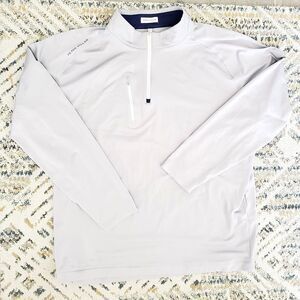 Peter Millar Verge Performance Quarter-Zip Golf Long Sleeve Gale Grey Mens 2XL
